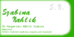 szabina nahlik business card