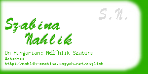 szabina nahlik business card